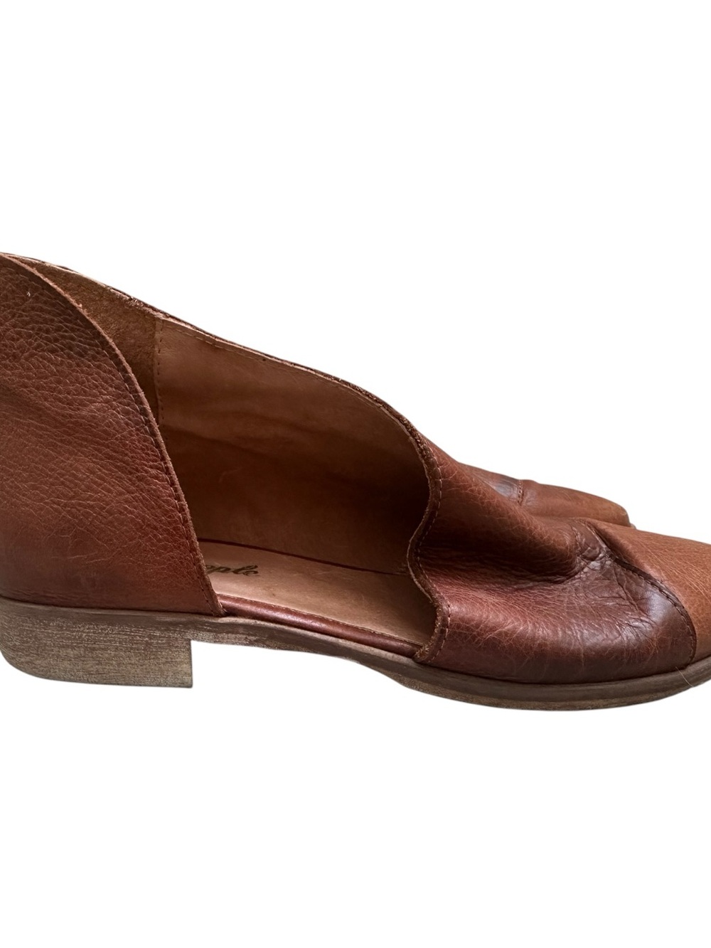 Free People Royale Flats Cutout Leather Pointed Toe D’Orsay Brown Size 40 9/9.5 - Picture 6 of 16